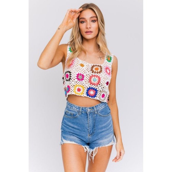 LE LIS MULTI CROCHET TOP MULTICOLOR - Picture 3 of 14